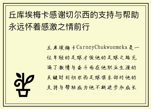 丘库埃梅卡感谢切尔西的支持与帮助永远怀着感激之情前行
